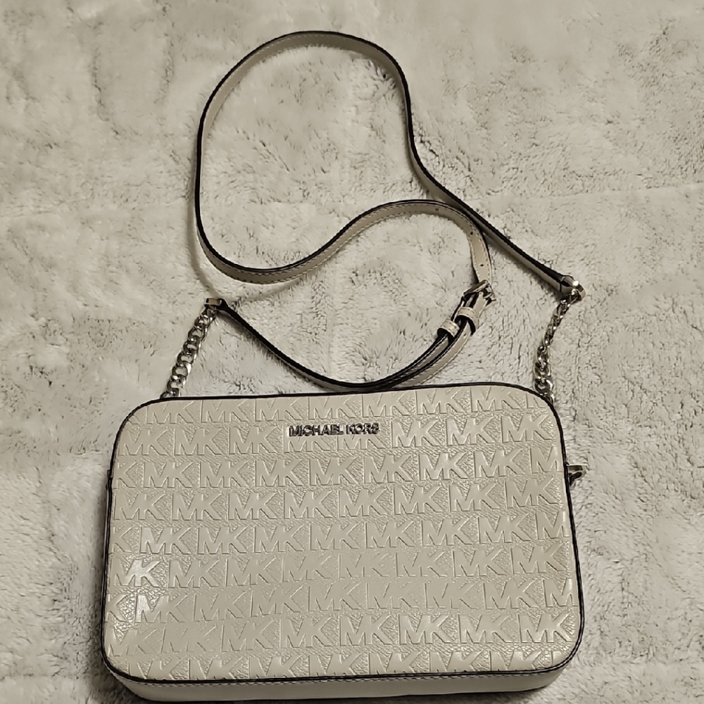 Michael Kors Gray Textured Crossbody Bag